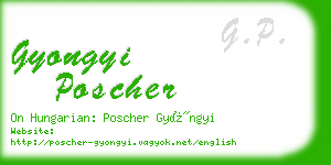 gyongyi poscher business card